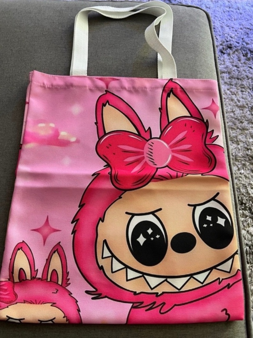 Pink Labubu Canvas Bag